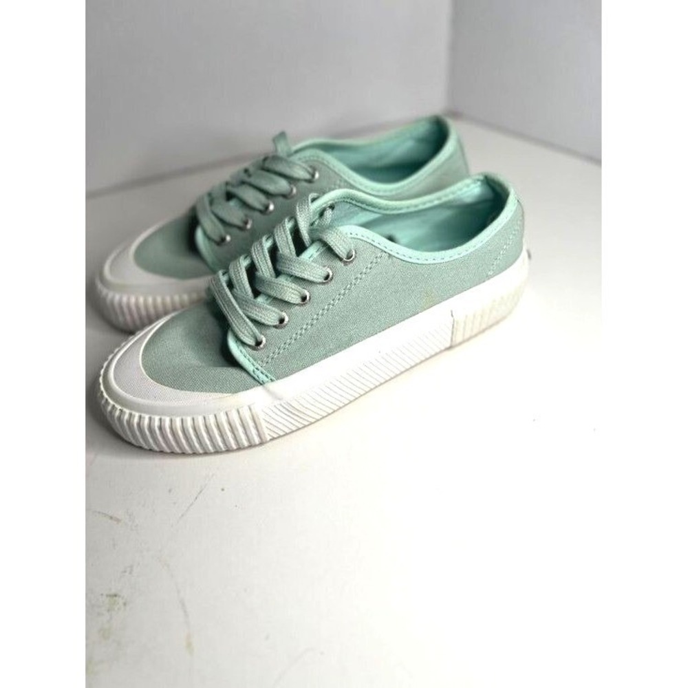 Guffy Mint Green Canvas Low Top Sneakers Lace Up Casual Shoes Womens